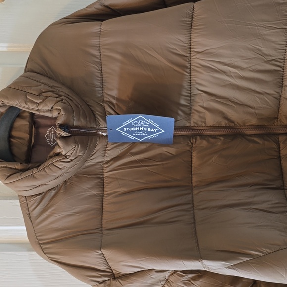 ST. JOHN'S BAY MENS BROWN BIG AND TALL ZIP FRONT WINTER COAT JACKET SIZE 3XLT - Picture 1 of 13